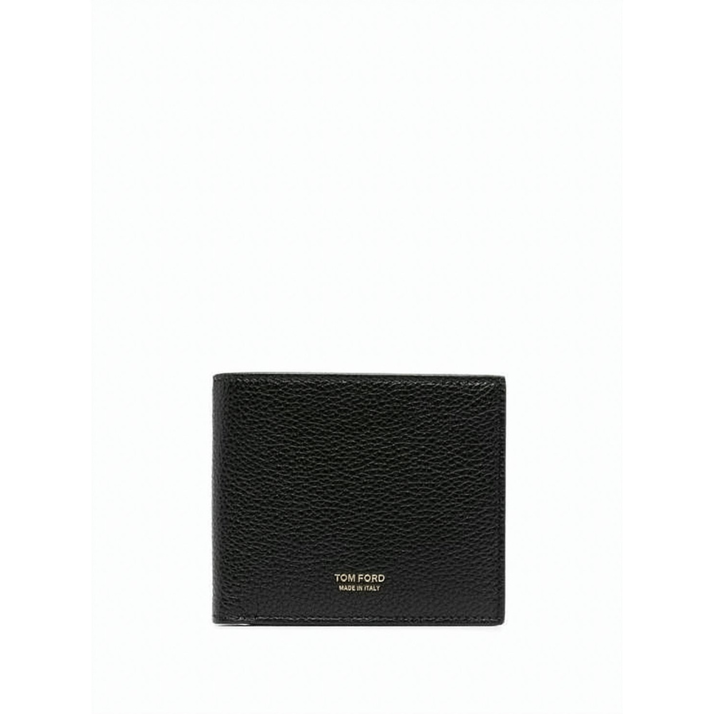 TOM FORD Textured Leather Bifold Wallet with Gold-tone Branding